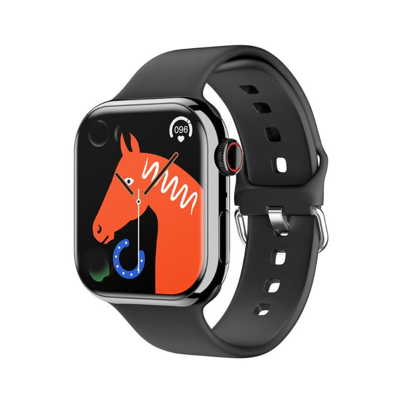 New IW9 Smart Watch Apple Compatible -Black Face on Black Strap - BlueRockCanada