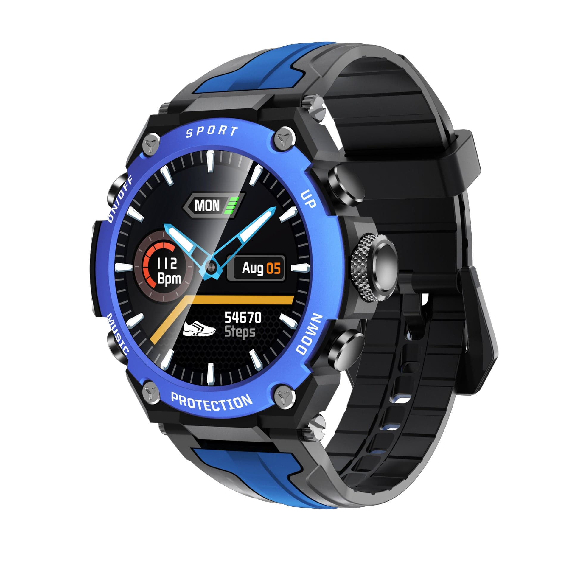 DK10 Bluetooth Music SmartWatch Heart Rate Fitness Sports Tracker - BlueRockCanada Black gray, Blue, Red