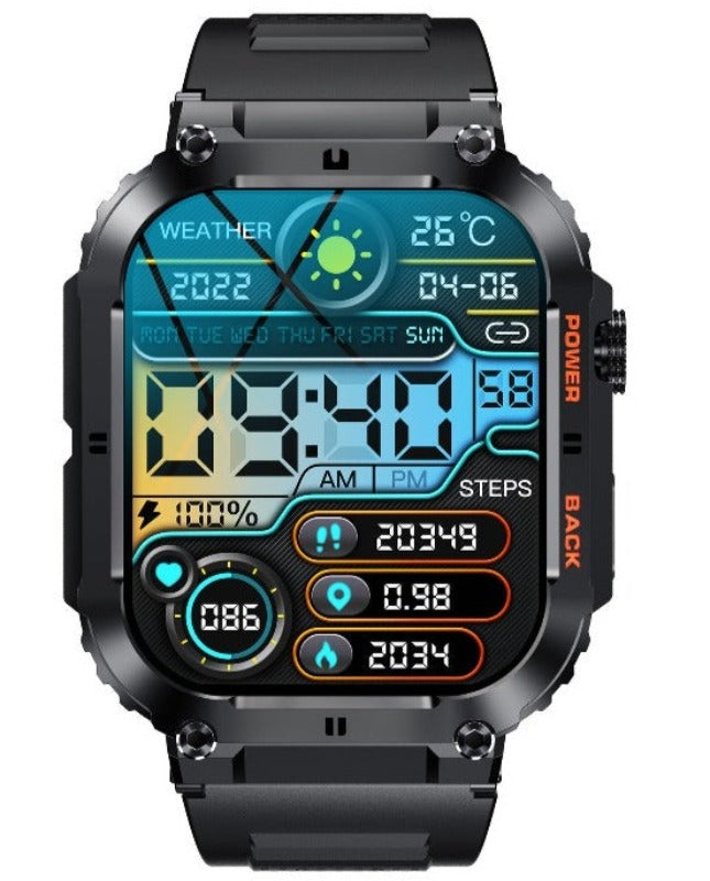 K57PRO Call Bluetooth Smartwatch-Black, Orange-BlueRockCanada