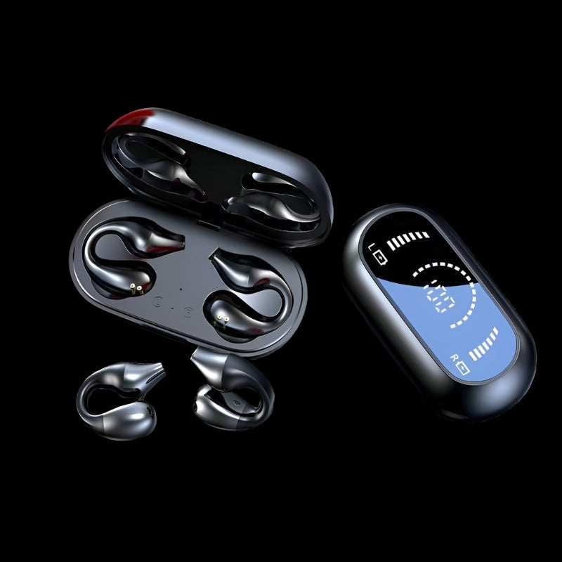 Noise Cancelling Bone Conduction Ear Clip Wireless Headphone With Bluetooth 5.2 HIFI - BlueRockCanada Black, White