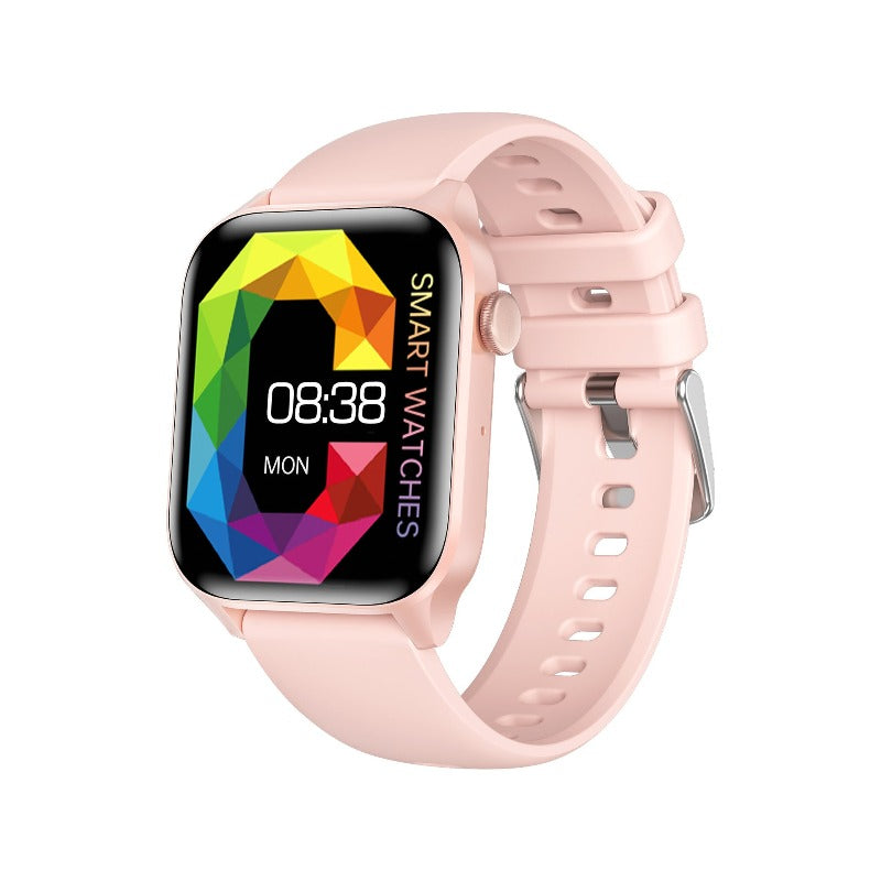 Sports Smart Watch Heart Rate Blood Oxygen Health Monitoring Bracelet-Pink on Pink Silicone-BlueRockCanada