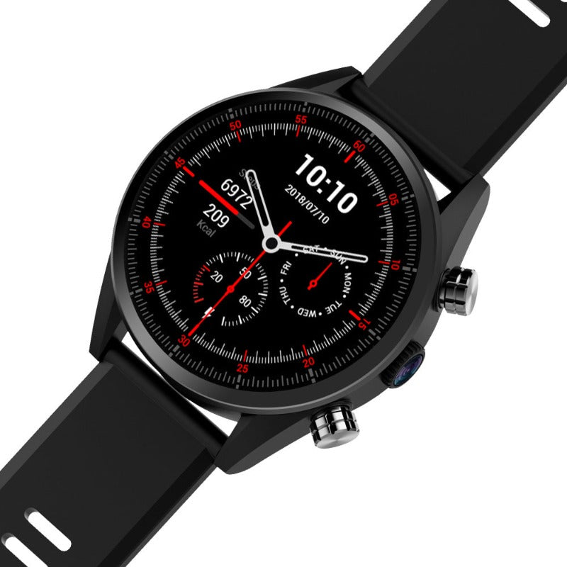 All Netcom Card-inserting Photo Heart Rate Waterproof Smart Watch-Black on Black-BlueRockCanada