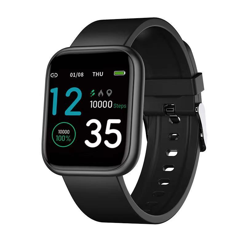 Smart Watch Heart Rate Blood Pressure Blood Oxygen Sleep Monitoring-Black on Black-BlueRockCanada