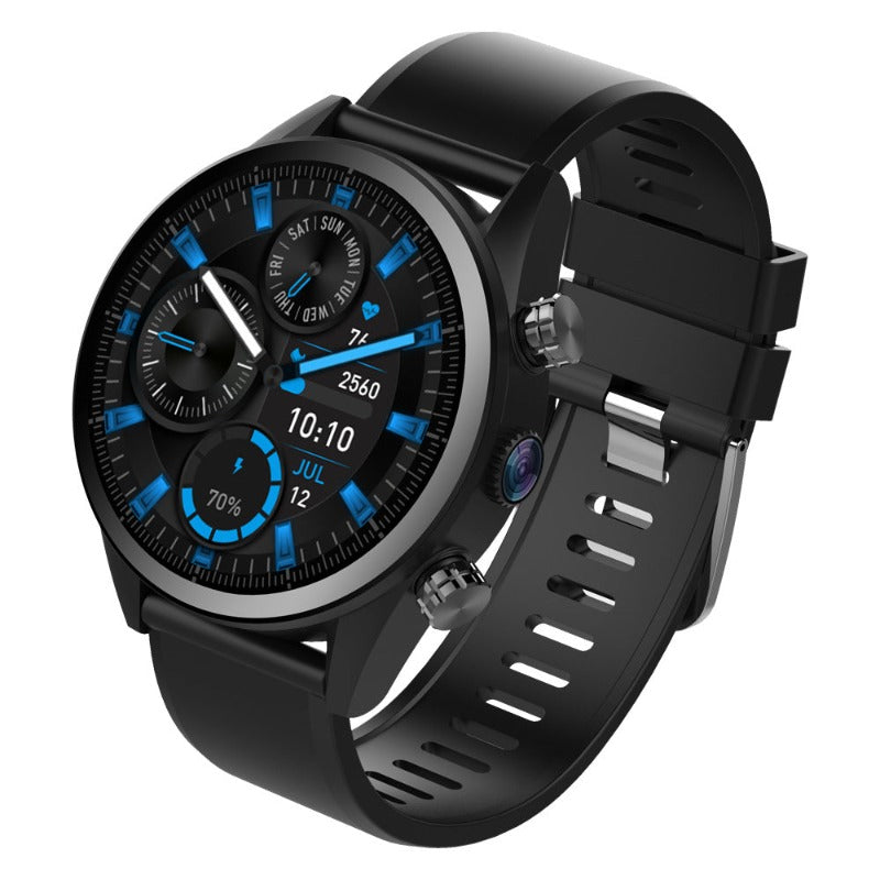 All Netcom Card-inserting Photo Heart Rate Waterproof Smart Watch-Black on Black-BlueRockCanada