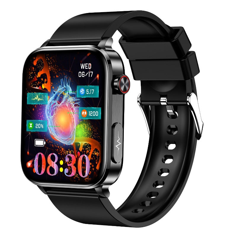 TK15 Bluetooth Calling Smart Watch-Black Silicone Strap-BlueRockCanada