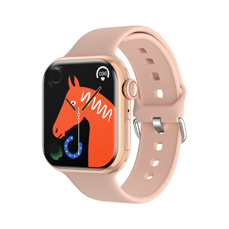 New IW9 Smart Watch Apple Compatible -Gold Face on Pink Strap - BlueRockCanada