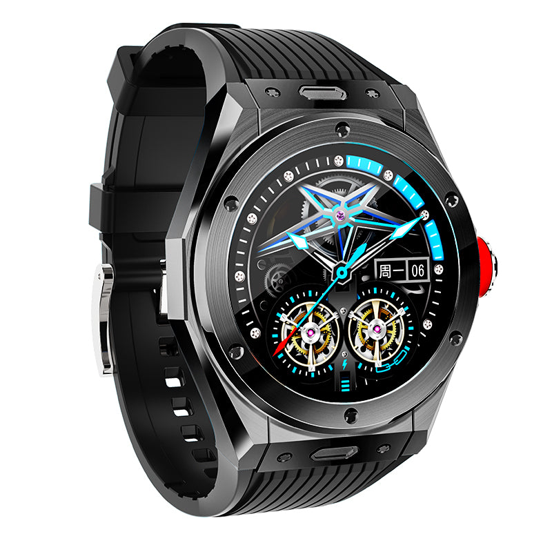 MV58 Sports Smart Watch Bluetooth Call Music Pedometer Sleep Heart Rate Monitoring-Black On Black Strap-BlueRockCanada