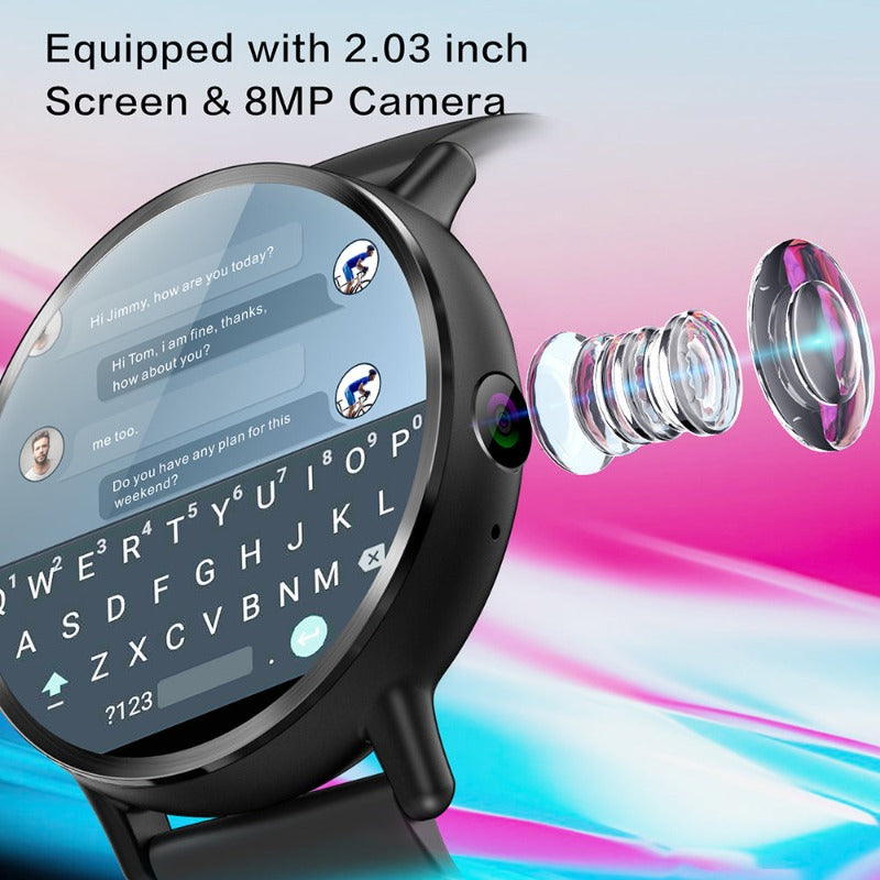 Big screen Android 4G Sports Smartwatch - BlueRockCanada Black