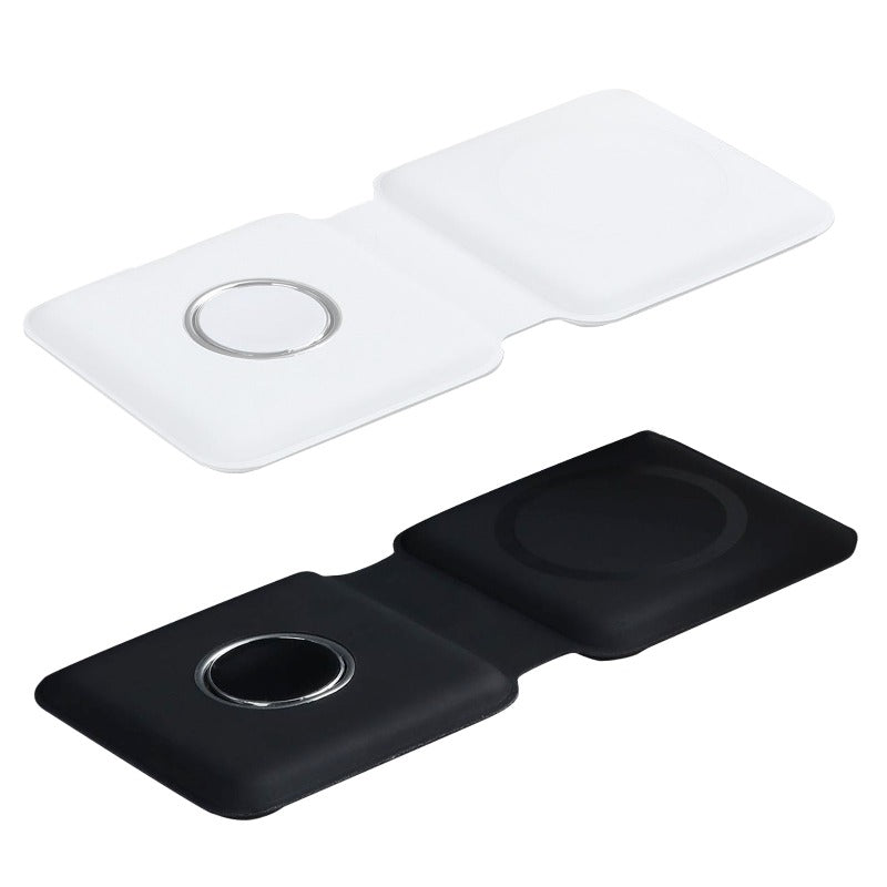 2 In 1 Magnetic Absorption Wireless Charging Station Pad Qi Compatible - BlueRockCanada Black / USB, White / USB