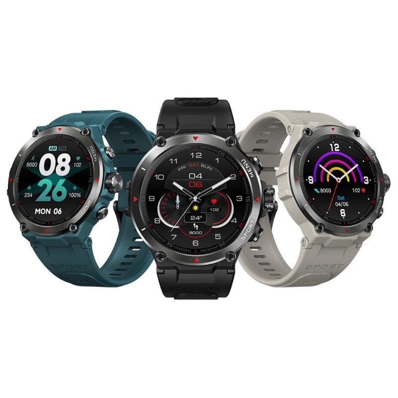 Zeblaze Stratos 2 1.3 Sports Fitness Tracking Smartwatch - Black, Blue, Grey - BlueRockCanada