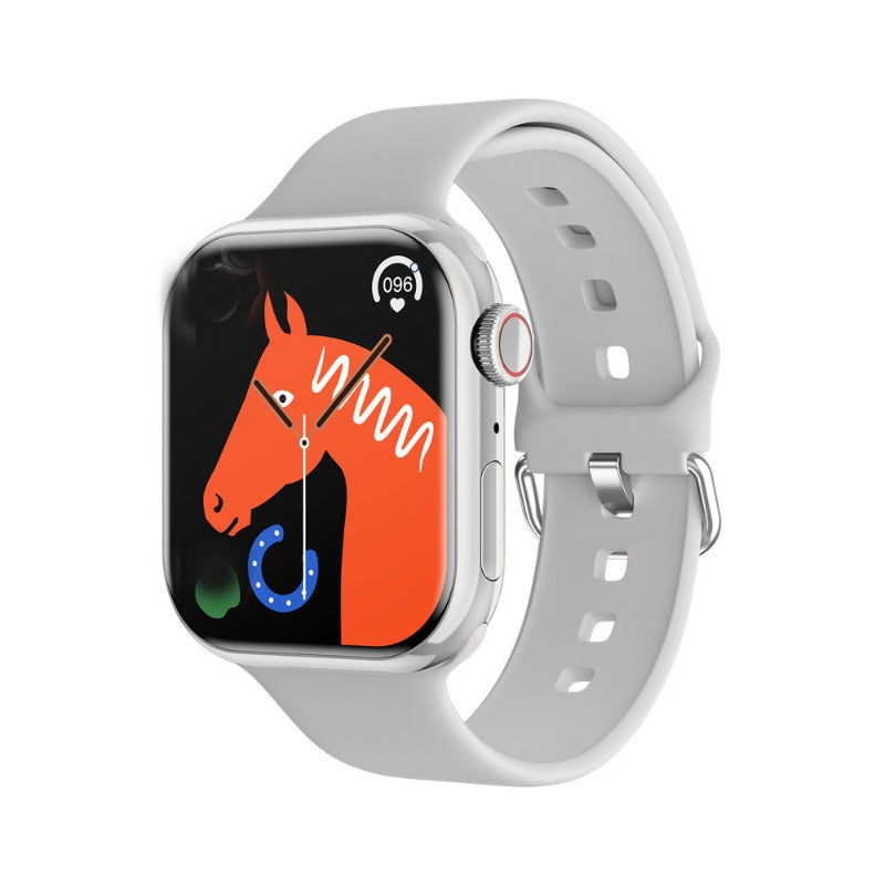New IW9 Smart Watch Apple Compatible - Silver Face on White Strap - BlueRockCanada