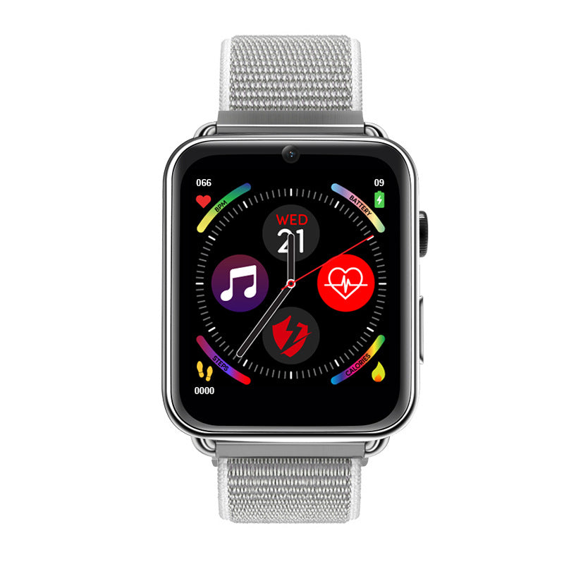 Business Smart Watch Comparable to Apple Watch-Silver Nylon Strap-BlueRockCanada