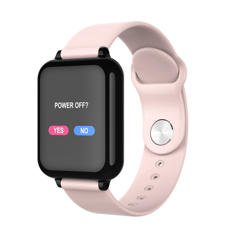 Apple Compatible B57 Color Screen Sports Smart Watch-Black on Pink-BlueRockCanada