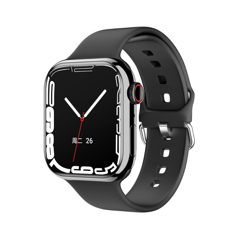 New IW9 Smart Watch Apple Compatible -Black Face on Black Strap - BlueRockCanada