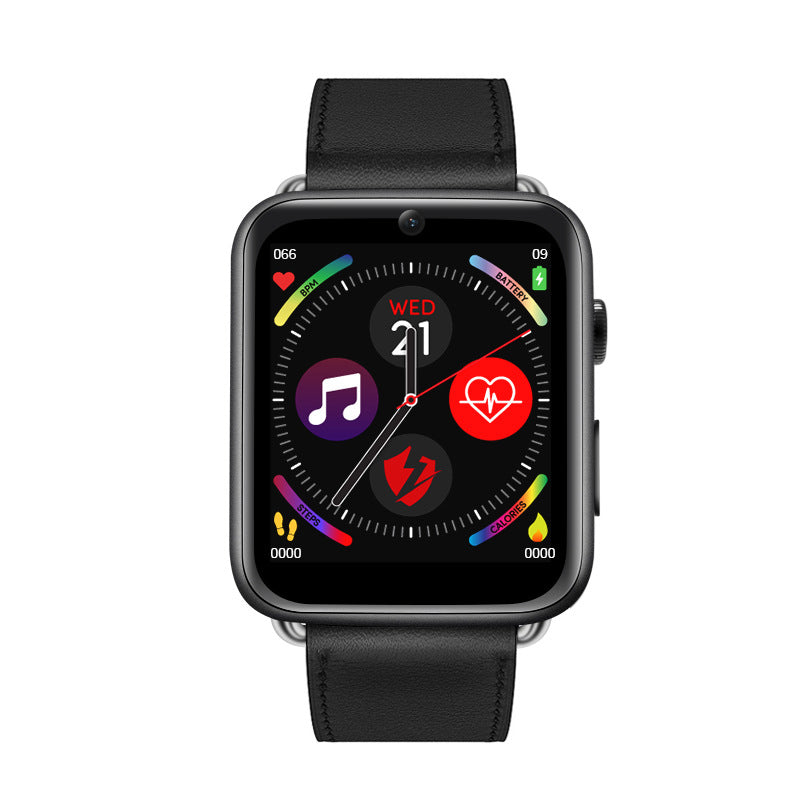 Business Smart Watch Comparable to Apple Watch-Black Leather Strap-BlueRockCanada
