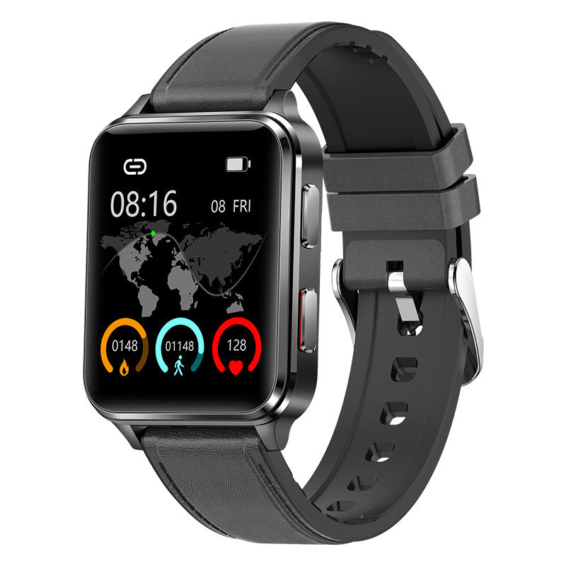 Air Type All-Weather Heart Rate Multi-Sport Smart Watch-Black Leather-BlueRockCanada