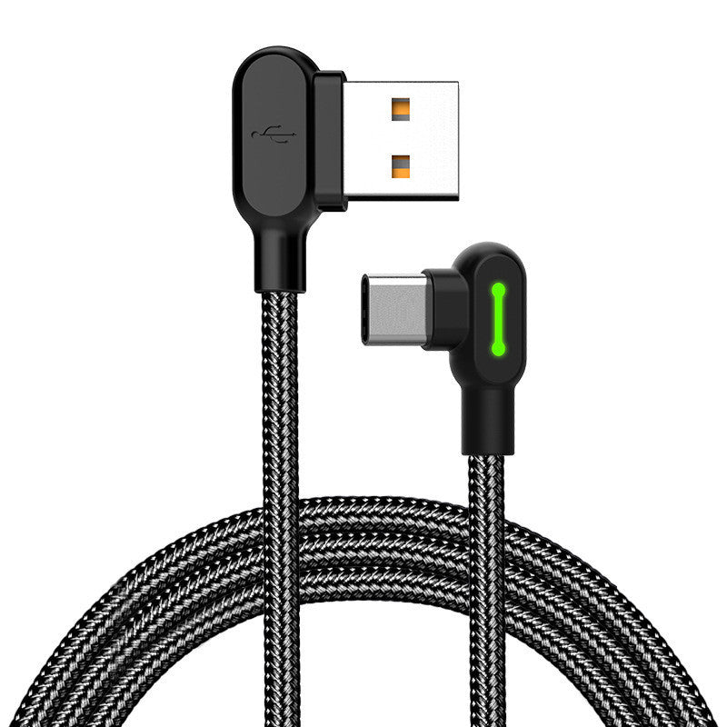 TYPE-C Android Micro Elbow Charging and Data Cable - BlueRockCanada Black / 0.5m / Type c, Black / 1.2m / Micro, Black / 0.5m / Micro, Black / 1.2m / Type c, Black / 3m / Type c, Black / 1.8m / Type c, Black / 1.8m / Micro, Black / 3m / Micro