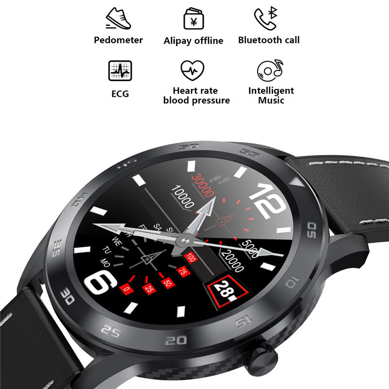 DT98 Waterproof Smartwatch - BlueRockCanada Silver on brown leather, Black on black leather, Silver on stainless steel, Sliver on blue leather, Black on brown leather, Black on black steel