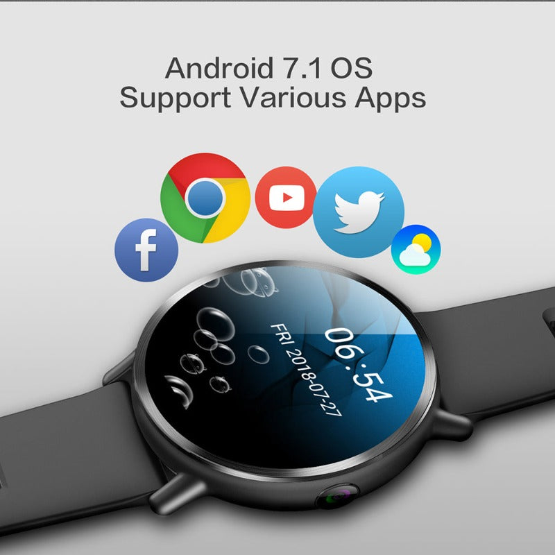 Big screen Android 4G Sports Smartwatch - BlueRockCanada Black