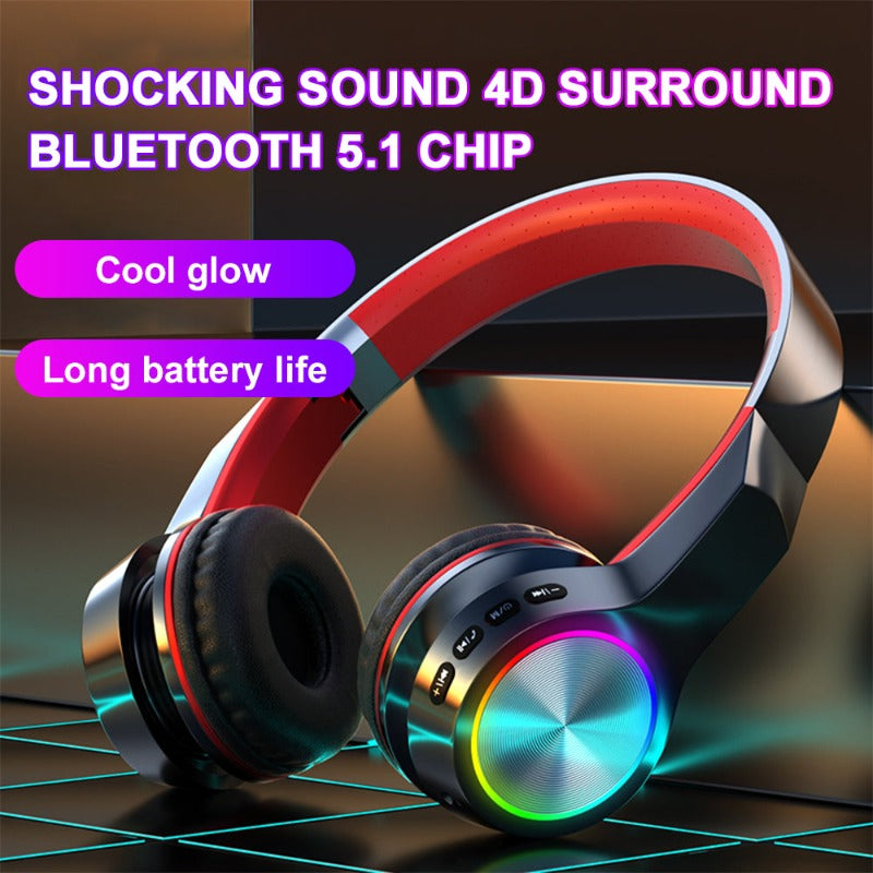 Wireless Light-Emitting Bluetooth Headphones - BlueRockCanada Red, White, Black, Green