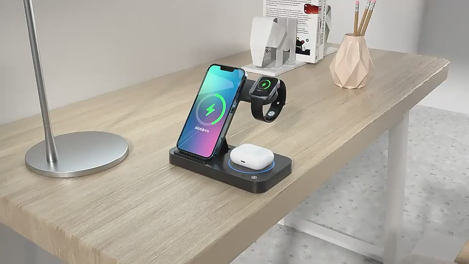 Folding Three-in-one Universal Wireless Charging Stand