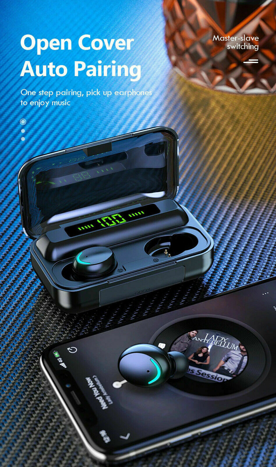 Universal Wireless Bluetooth Earbuds Compatible With Apple IPhone, Samsung & Android - BlueRockCanada Black
